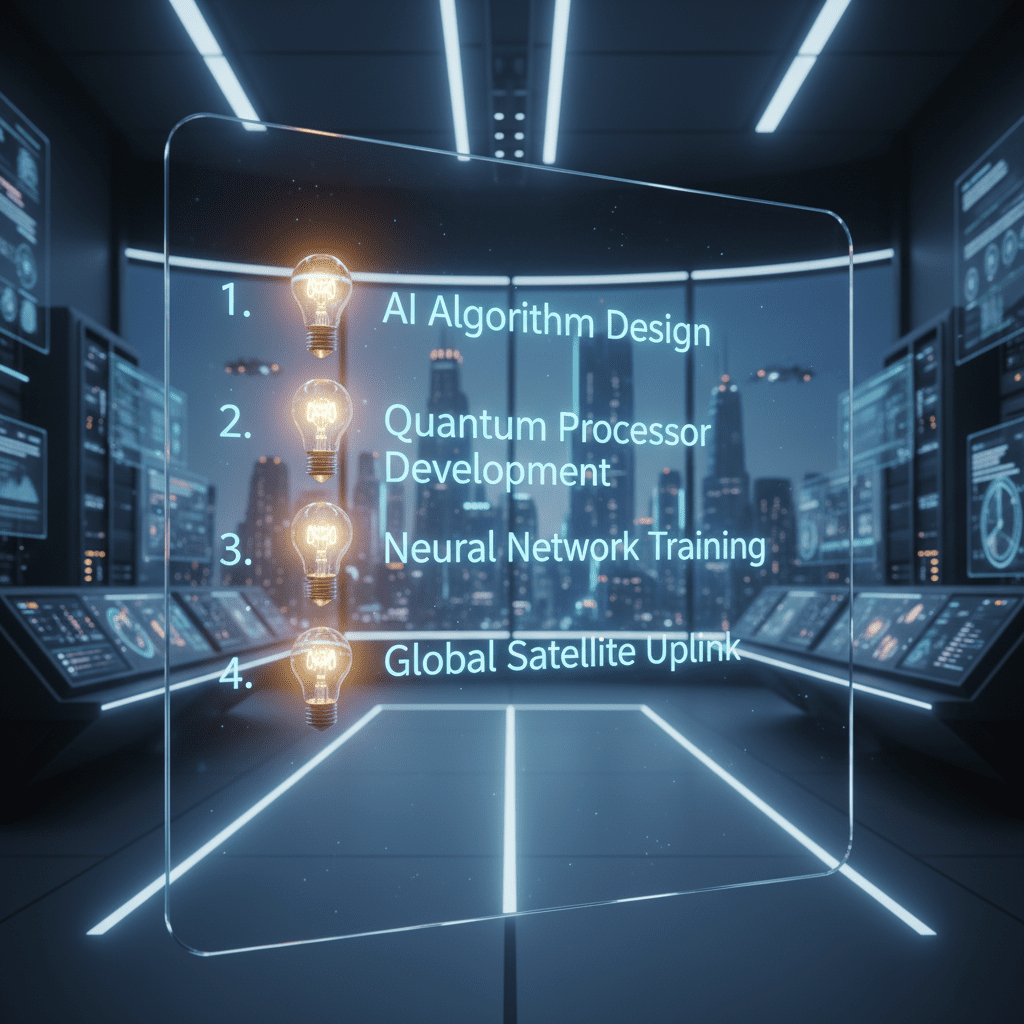 Dessine moi une checklist avec des ampoules. Les ampoules doivent être devant les cases à cocher de la checklist.